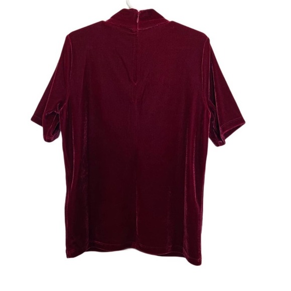 NWT Boden Sequin Moon Stars Velvet Velour Mock Neck Cranberry Top Size 7-8Y - Picture 6 of 8